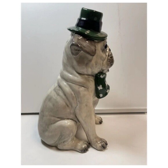 Blue Sky Clayworks 2021 St Patrick’s Day Irish Dog Figurine (Sm Chip) - Picture 5 of 8